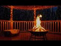 Rain & Fireplace Sounds 🌧️🔥 with Purring Cat 🐱 | Sleep Instantly (8 Hours)