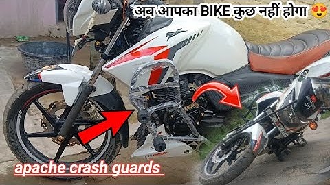 TVS Apache RTR 160 2v crash guards !! full installation video