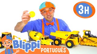 Aprenda Cores com Veículos | 3 HORAS DE BLIPPI BRASIL | Vídeos Educativos para Crianças em Português