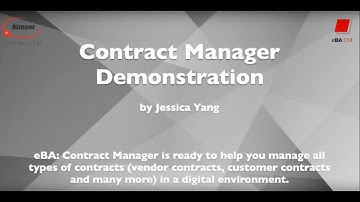 Introductions to eBA: The Contract Manager in 9 Minutes