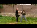 Krav maga technique of defending kick to the groin demonstrated by eyal yanilov