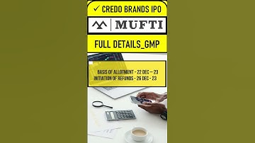MUFTI Menswear IPO Review 🔥 Credo Brands IPO GMP I New IPO Latest News I #muftiipo #credoipo #newipo