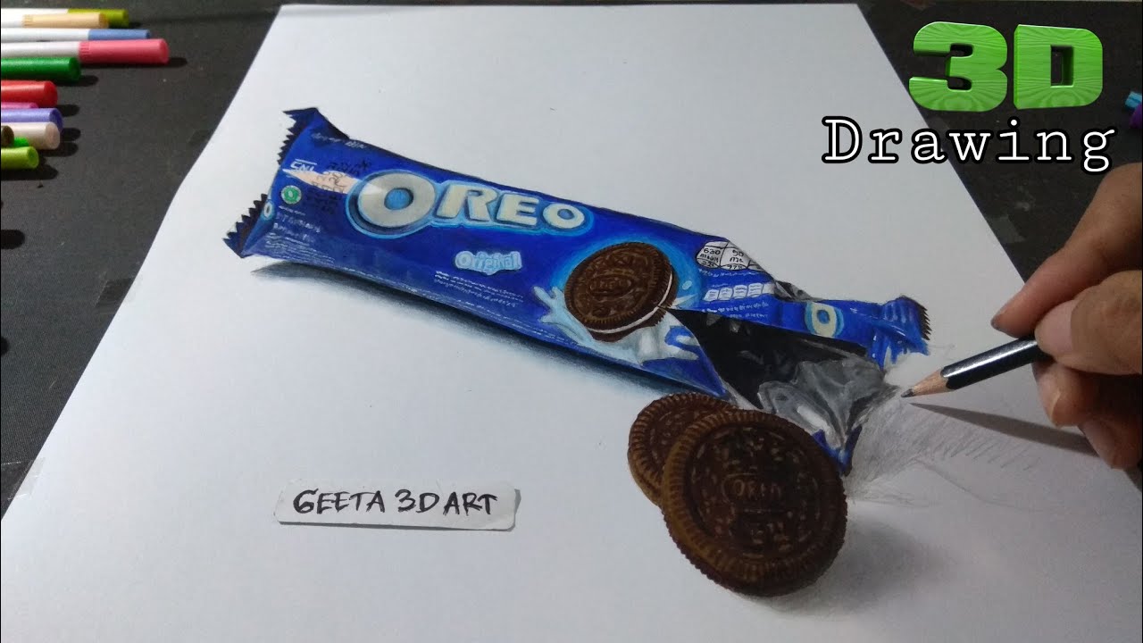紙の上にオレオを置いたのでは オレオのイラストがまるで3次元で感覚がバグる 1 2 ページ ねとらぼ