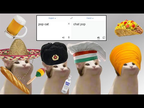 Pop Cat in different languages meme 