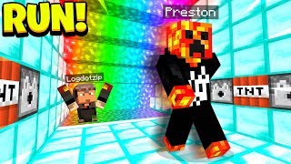 MINECRAFT RAINBOW 1v1 LAVA RUN CHALLENGE!