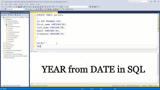 How to get YEAR from DATE in SQL