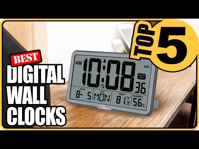 WallarGe Digital Wall Clock, Autoset Desk Clocks with Temperature