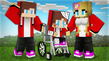 Maizen FAMILY Helps a Sick Baby JJ Hurt Broke Body in Minecraft Challenge - Maizen