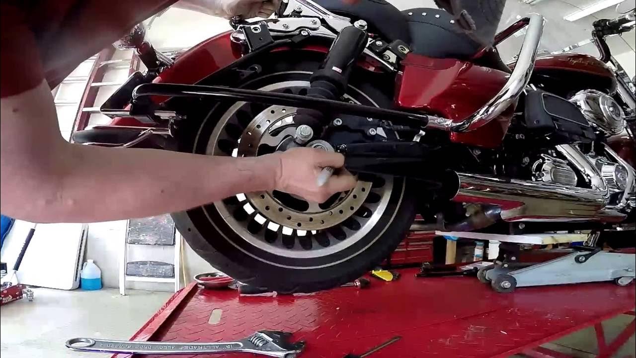 Changing Harley Road King tires by hand YouTube