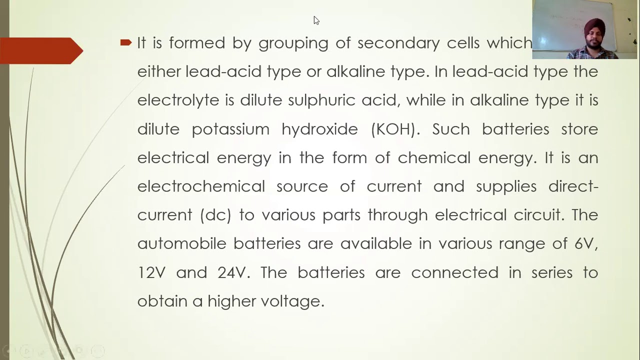 Lecture - 10 Working Principle of battery (AEEE)