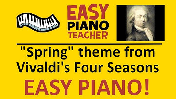 🎹 EASY piano: "Spring" theme from Four Seasons keyboard tutorial (Vivaldi) by #EPT
