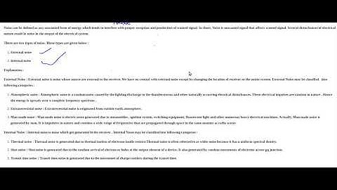 Noise in communication system