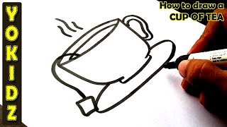 How To Draw A Cup Of Tea Youtube