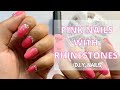 Pink Nails With Rhinestones | Bling Nails | DIY Nails