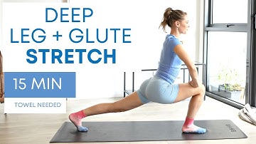 15 MIN GLUTE & LEG STRETCH | Relaxing stretches for glutes, hamstrings, hip flexors, quads