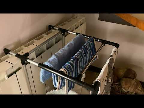 Регульована 2-поверхова металева сушарка для взуття та дрібних речей на батарею опалення Trol-2, видео 1