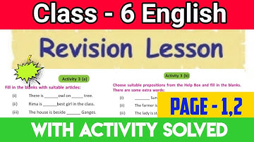 Class Vi English Revision Lesson | Activity Solved | Page- 1,2 | 2022 | ষষ্ঠ শ্রেণির ইংরেজি রিভিসন.