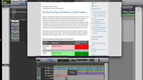 Pro Tools Video On Catalina Initial Release Walkthrough