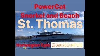St Thomas PowerCat Snorkel and Beach Norwegian Epic Sabrage Charters