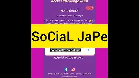 Secret Messages Link or Anonymous Message link 2022 | SoCiaL JaPe