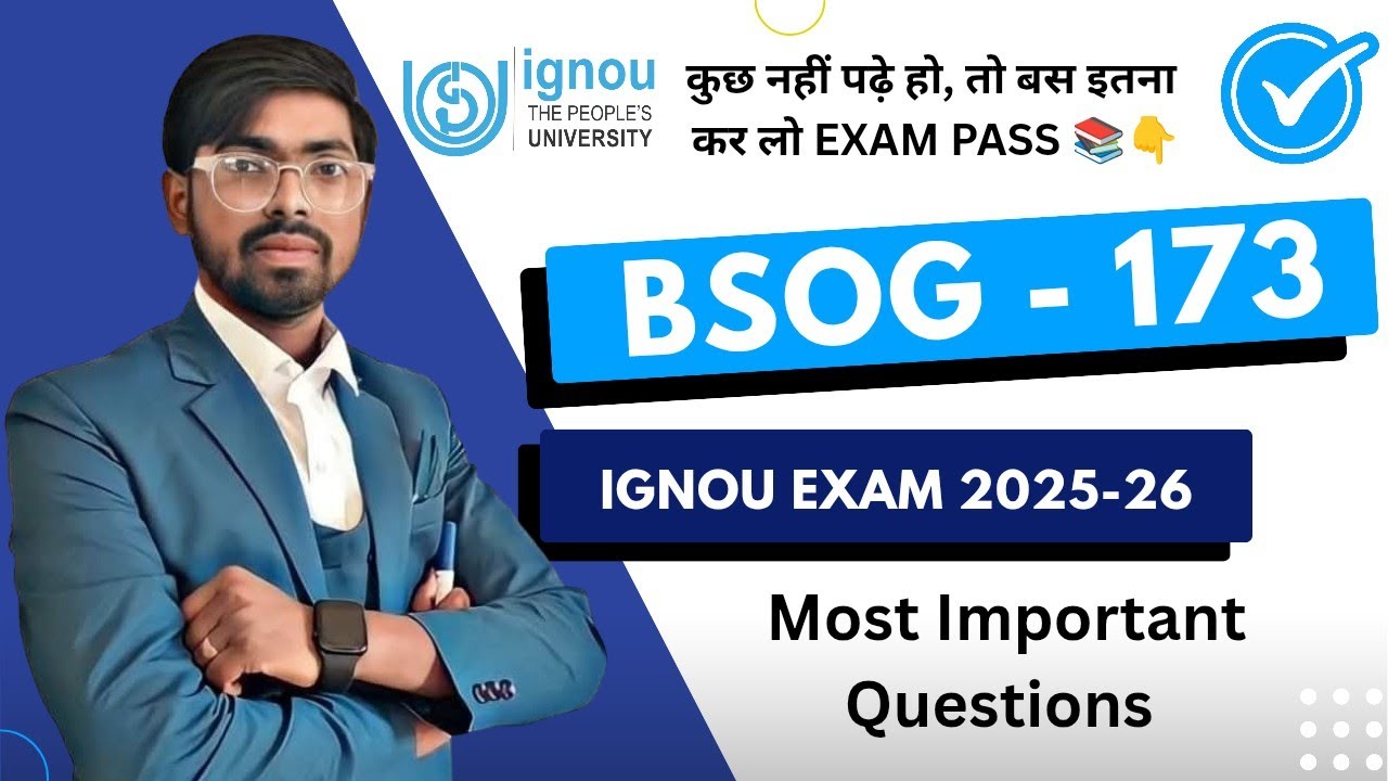 BSOG 173 | Bsog 173 English most important questions | Ignou June ...