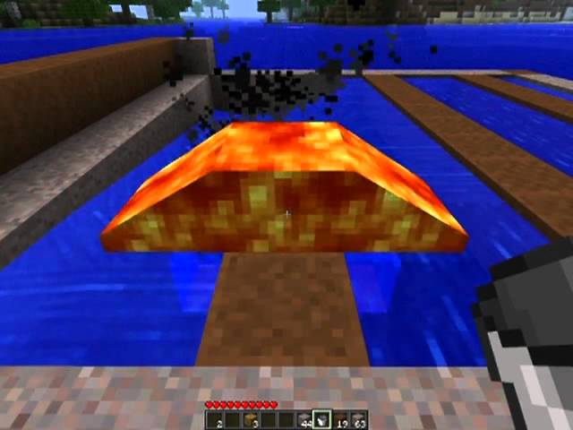 Minecraft 溶岩流を利用した水抜き Water Pulling Out Using Lava Youtube