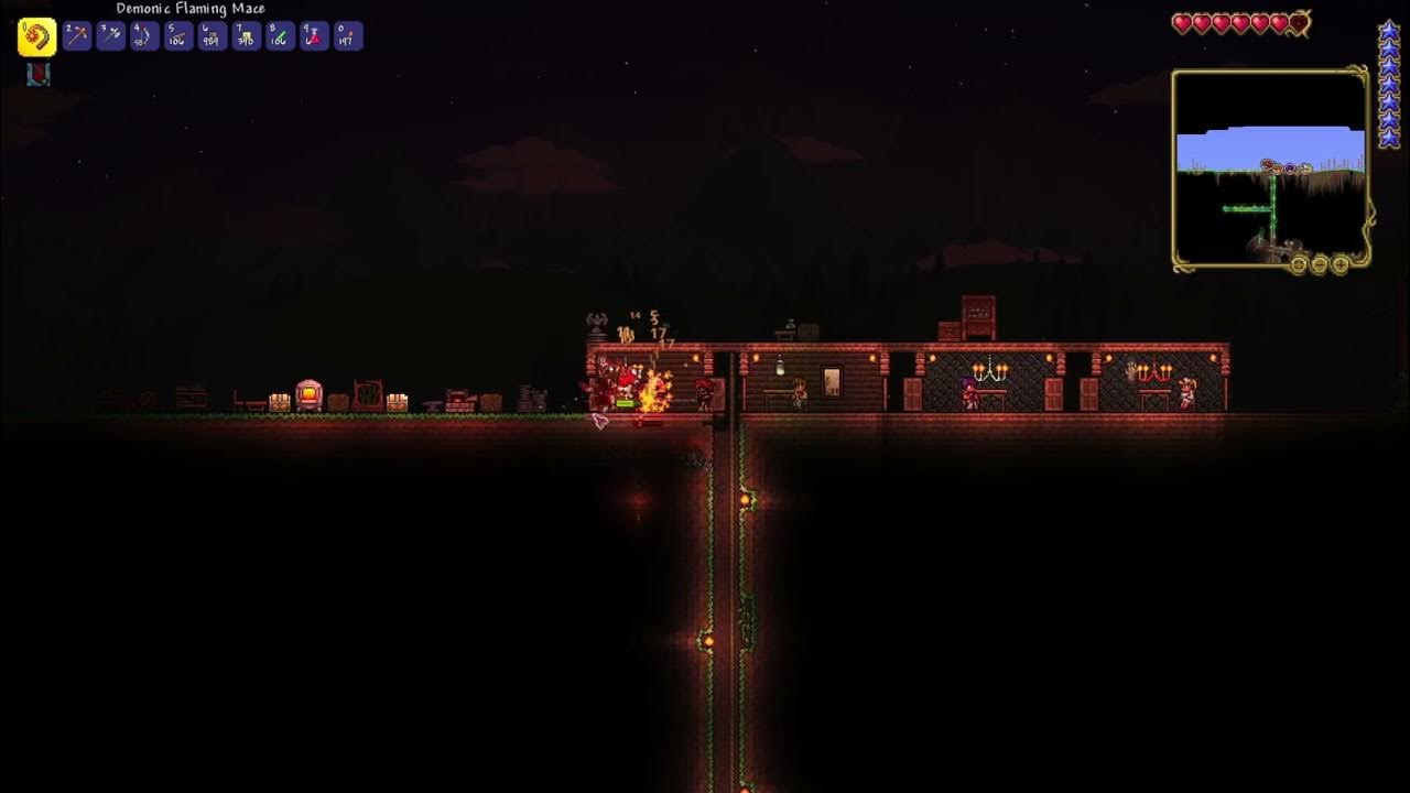 Terraria gameplay... Demonic Flaming Mace YouTube