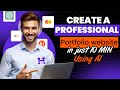Create Your Portfolio Site FAST with AI—Only 10 Minutes!