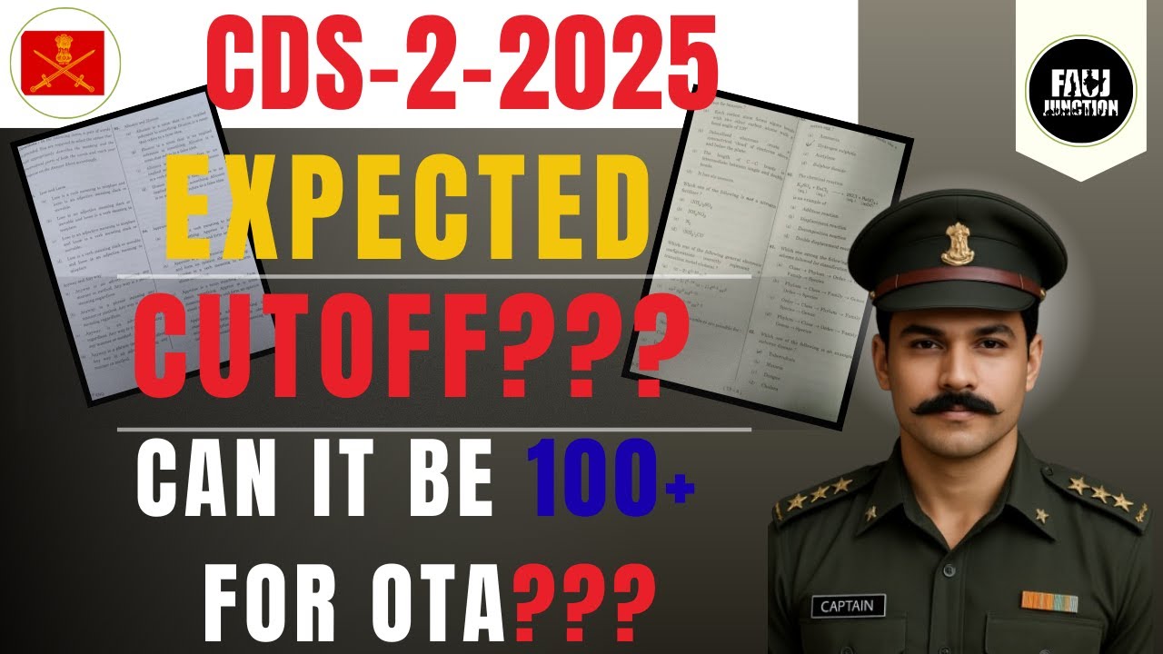 Expected cutoff for cds 2 2025 | By ex-oc sachin jain 