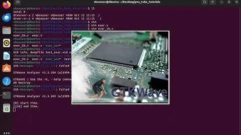 Linux iverilog and gtkwave tutorial. Simulation and Waveform.