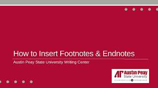 How to Insert Footnotes & Endnotes