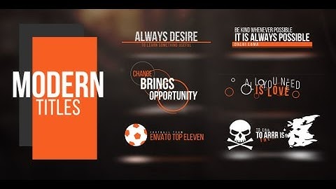 Modern Titles 2 (After Effects Template)