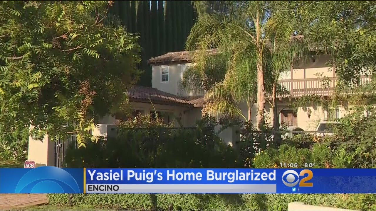 Burglars Break Into Encino Home Of Dodgers Slugger Yasiel Puig - YouTube