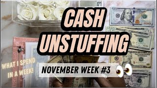 CASH ENVELOPE UNSTUFFING | WEEK #3 | Debt Free | WHAT I SPEND IN A WEEK | November 2022 | Expenses