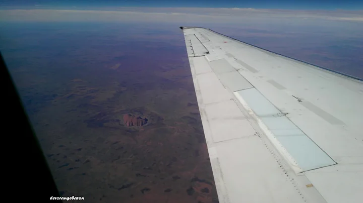 Uluru / Ayers Rock seen from an airplane on cruising altitude