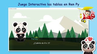 Learn Your Multiplication Tables with Pandy! - Interactive Game in Ren’Py screenshot 4