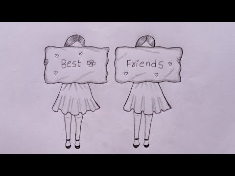 Best friends girls easy drawings for beginners  Easy drawings for girls   Pencil drawing  YouTube