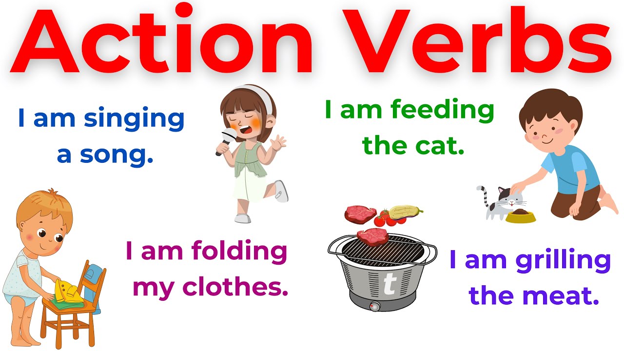 Action Verbs with Sentences | Action Verbs for Beginner | English ...