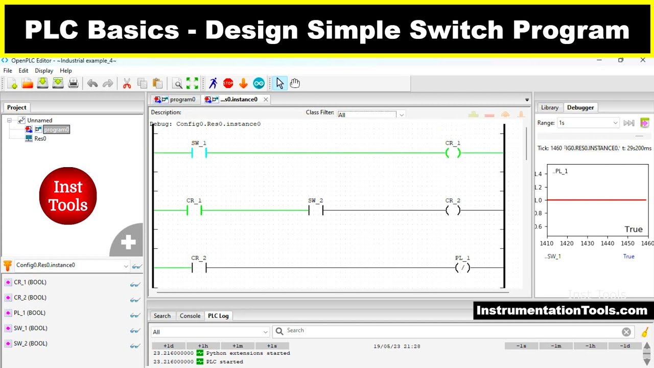 PLC Basics - Design of a Simple Switch Program - YouTube