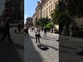 Bucharest Romania Violin street performer in Lipscani (Old Town)