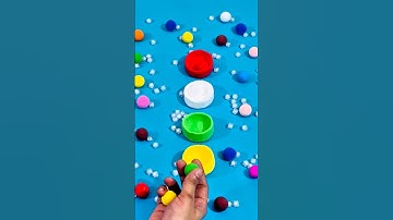 ASMR Color Sorting Wooden Balls | Satisfying Bowl of Wood Marbles & Colorful Cups Reverse #asmr