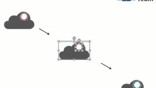 five clouds with icons technical specification flat powerpoint design