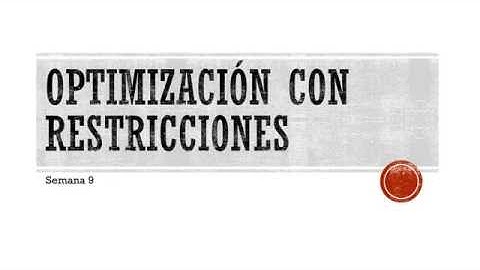 Optimización con restricciones