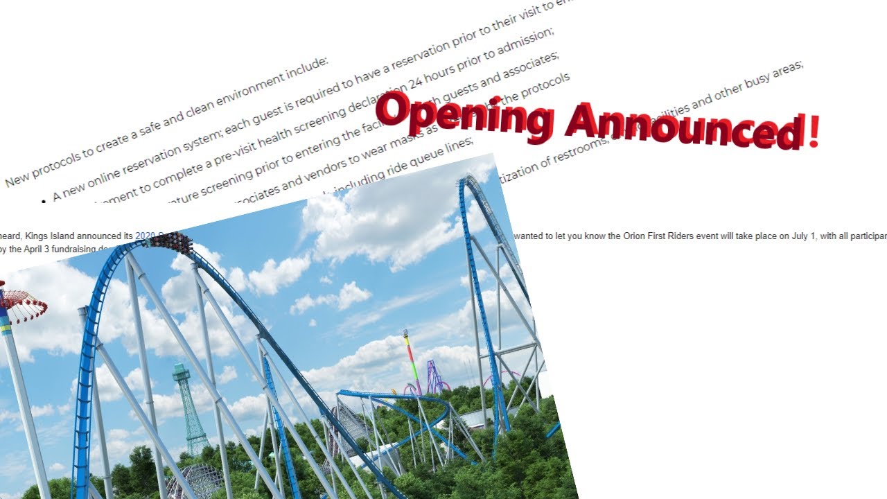 Kings Island Opening Date Announced! YouTube