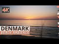4K Ocean Ambience on a Beach in DENMARK with Soothing Wave Sounds and a Pretty Sunset Over the Ocean