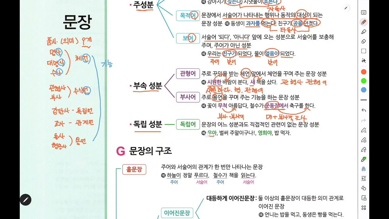 자이스토리_문법_완성_중학_문장성분_주성분