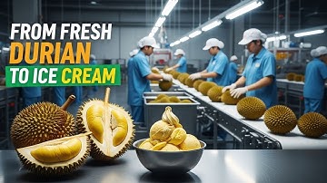 Inside a Modern Durian Factory: From Fresh Harvest to Durian Ice Cream Base Full Process Documentary