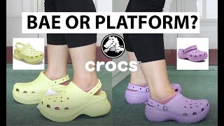 Crocs classic BAE clog VS Crocs classic PLATFORM clog | Crocs 2021 collection