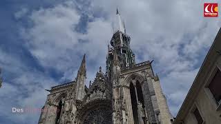 Un incendie sur la flèche de la cathédrale de Rouen