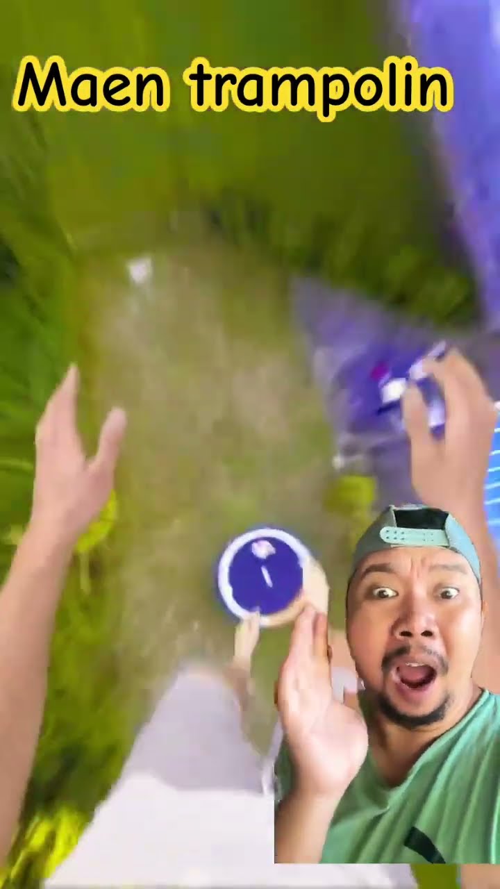 MAEN TRAMPOLIN TEMBUS KE ANGKASA!????? #funny #trampoline #magic #videomagic #vfx